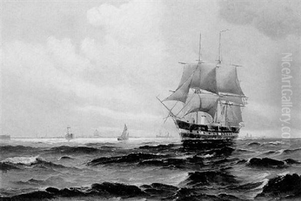 Segelschiffe Vor Kopenhagen Oil Painting by Vilhelm Victor Bille