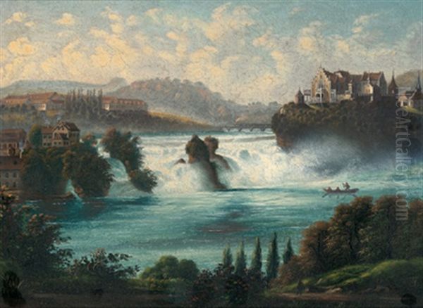 Blick Auf Den Rheinfall Bei Schaffhausen Oil Painting by Anna Billing