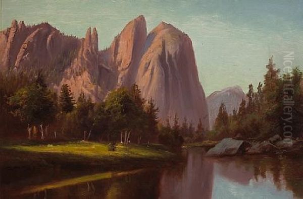 Merced River, Yosemite Oil Painting by Frederick William Billing