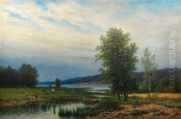 Summer Landscape Oil Painting by Lars Theodor Billing