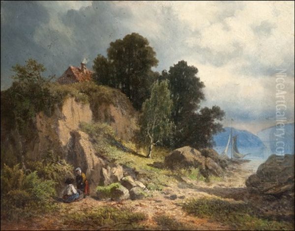 Archipelago View Near Alestrom Oil Painting by Lars Theodor Billing