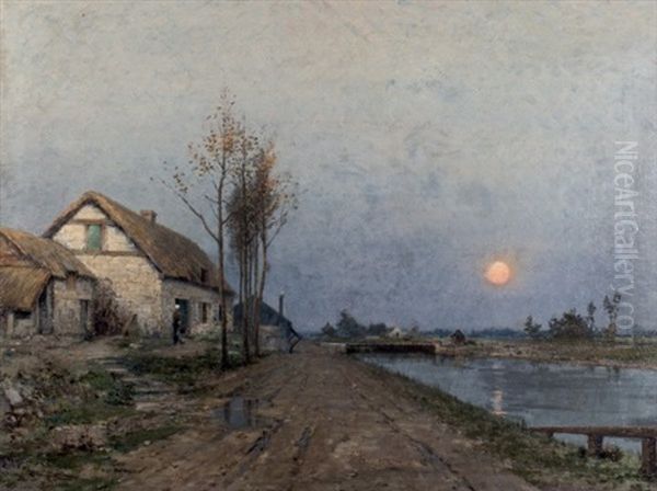 Scene De Crepuscule Oil Painting by Rene Billotte