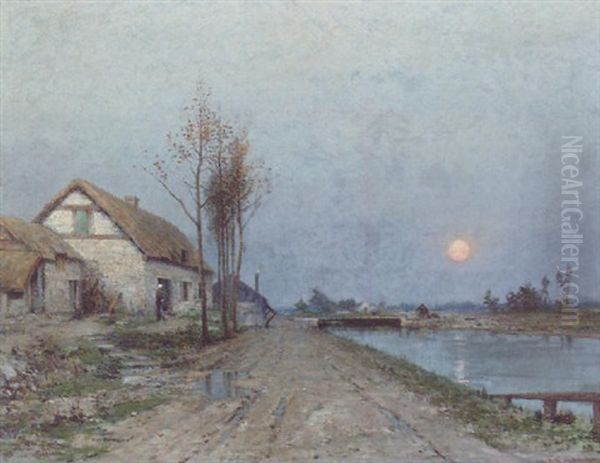 Scene Au Crepuscule Oil Painting by Rene Billotte