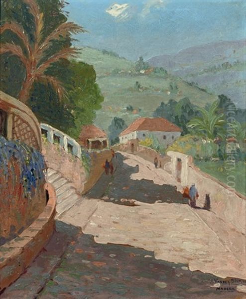 Funchal Madeira, Route De St. Crux, Madeira (+ 2 Others; 3 Works) Oil Painting by Johan van der Bilt