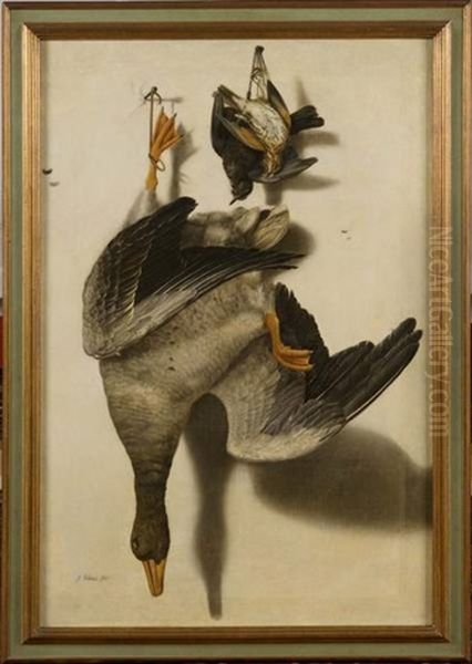 Trophee De Chasse A L'oie Et Aux Oiseaux Oil Painting by Jacobus Biltius