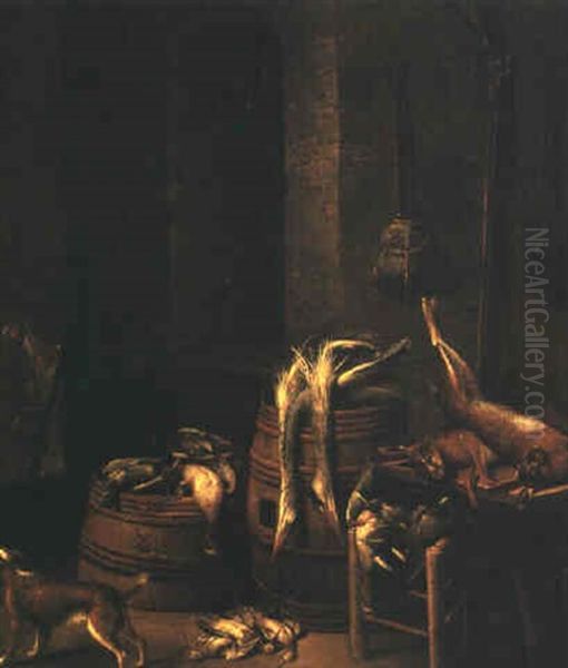 Jaktstilleben Oil Painting by Jacobus Biltius