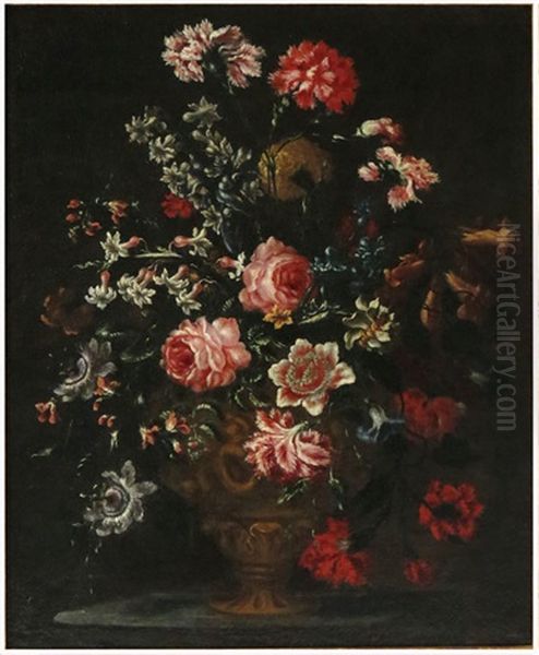 Still-life With Vase Of Flowers Oil Painting by Bartolommeo Bimbi