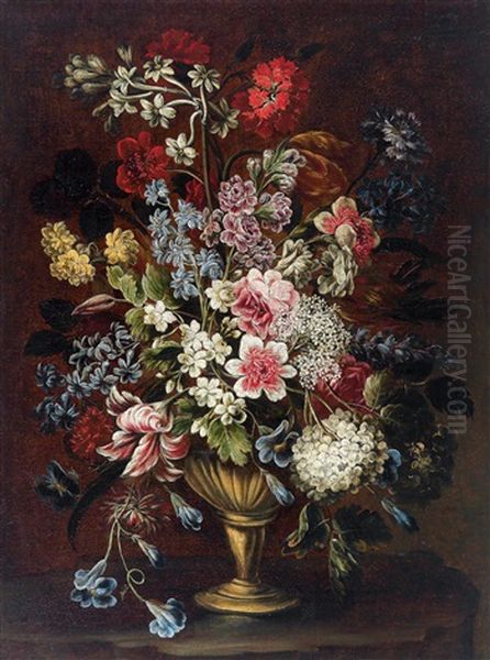 Blumenstraus In Einer Vase Oil Painting by Bartolommeo Bimbi