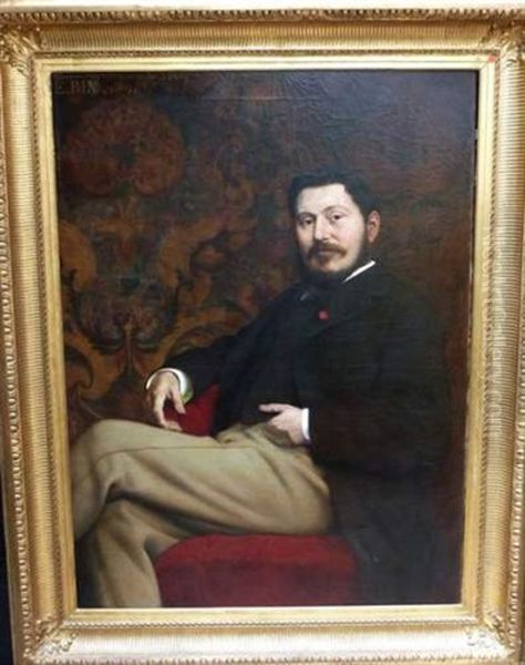 Portrait De Monsieur Savoy Oil Painting by Emile Jean Baptiste Philippe Bin