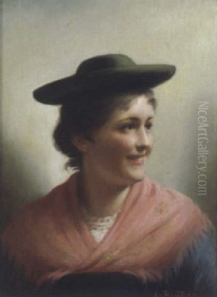 Junge Frau Mit Tracht Oil Painting by Alois Binder