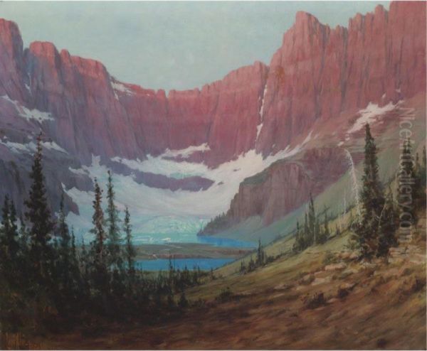 Iceberg Lake--mountains Oil Painting by Louis B. Akin