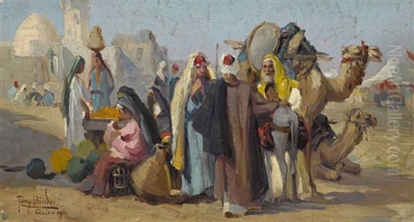 Arabische Marktszene Oil Painting by Tony Binder