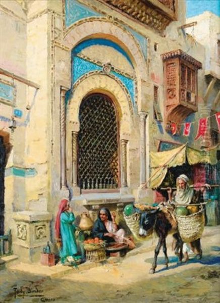 Le Marchand D'oranges Au Caire Oil Painting by Tony Binder