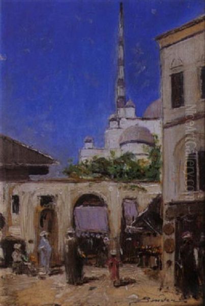 La Souk De Constantinople Oil Painting by Tony Binder