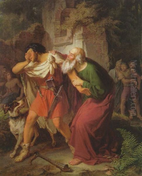 Die Bekehrung Des Raubers Julian Durch Den Apostel Johannes Oil Painting by Joseph Binder