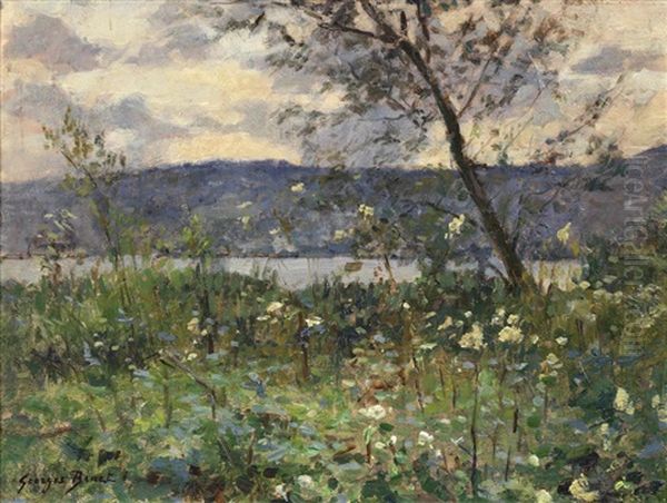 Landscape With Lake Oil Painting by Georges Jules Ernest Binet