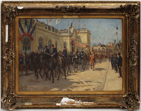 Armand Fallieres En Defile Officiel Oil Painting by Georges Jules Ernest Binet