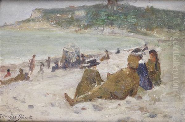 La Plage Oil Painting by Georges Jules Ernest Binet