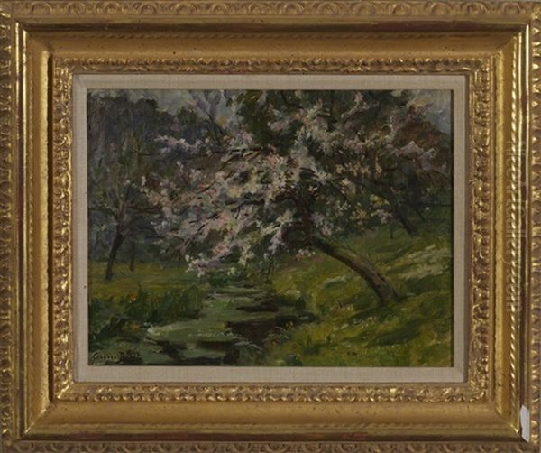 Apple Blossoms Oil Painting by Georges Jules Ernest Binet