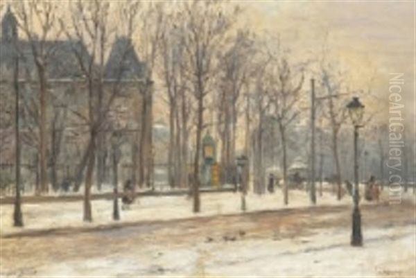 Le Havre En Hiver Oil Painting by Georges Jules Ernest Binet