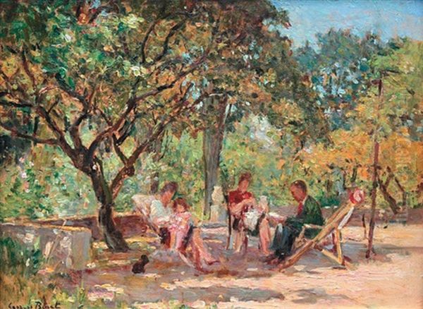 Apres-midi Au Chateau De La Barre Oil Painting by Georges Jules Ernest Binet