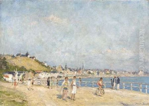 On The Promenade, Le Havre Oil Painting by Georges Jules Ernest Binet