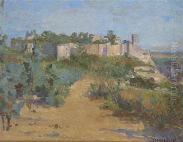 Village Fortifie En Haute Provence Oil Painting by Georges Jules Ernest Binet