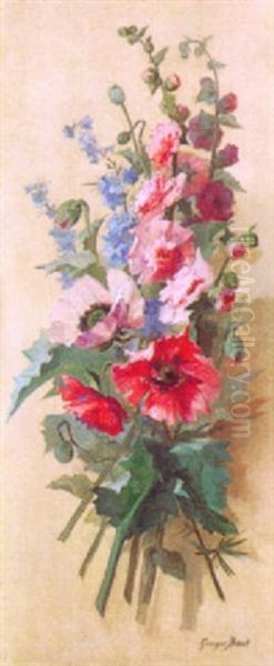 Bouquet De Fleurs Oil Painting by Georges Jules Ernest Binet