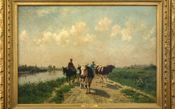 Mid-afternoon South Of France Oil Painting by Victor Jean Baptiste Barthelemy Binet