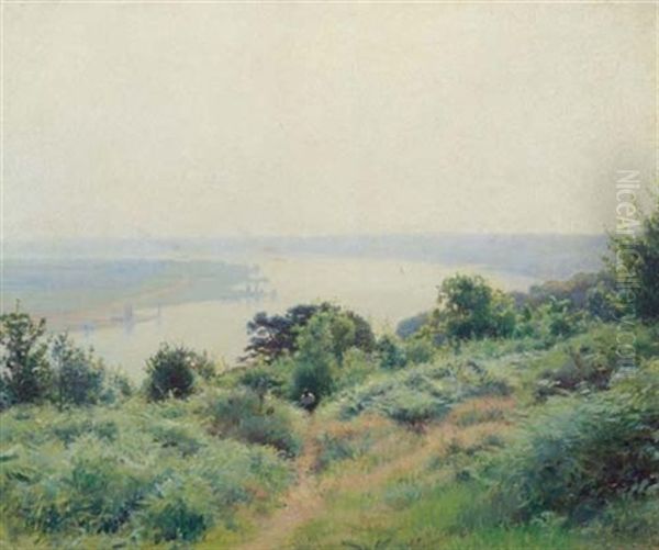 Flusslandschaft Oil Painting by Victor Jean Baptiste Barthelemy Binet