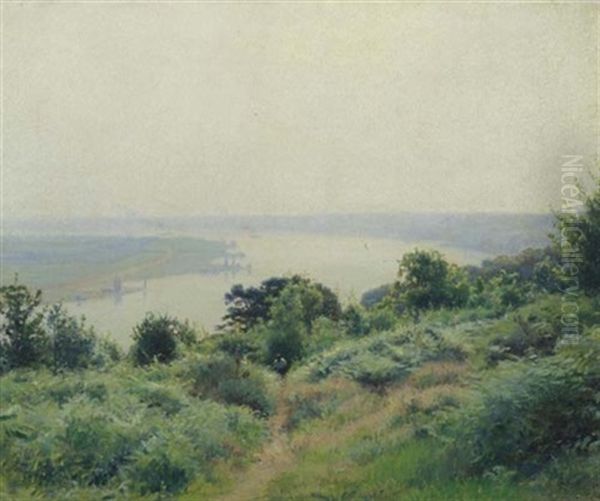 Flusslandschaft Oil Painting by Victor Jean Baptiste Barthelemy Binet