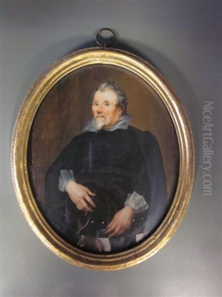 Portrait Of A Gentleman, Called Old Franks, Wearing Black Coat And White Collar And Holding A Letter In His Left Hand Oil Painting by Margaret, Lady Bingham