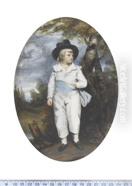 The Artist's Grandson, John Charles Spencer Viscount Althorp And 3rd Earl Spencer, Standing In A Landscape (after Sir Joshua Reynolds) Oil Painting by Margaret, Lady Bingham