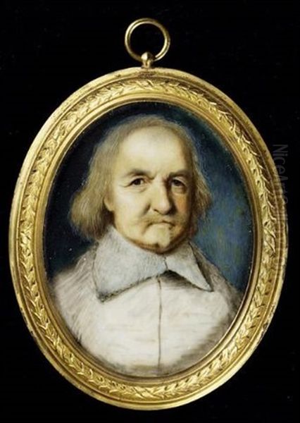 Thomas Hobbes (1588-1679), Wearing White Lawn Collar Oil Painting by Margaret, Lady Bingham