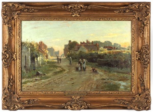 French Village Oil Painting by James George Bingley