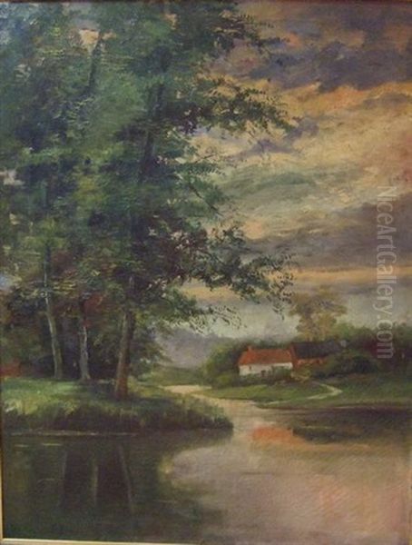 Paysage Oil Painting by Frans Binje