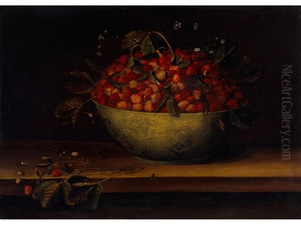 Stilleben Mit Schale Und Erdbeeren Oil Painting by Pieter Binoit