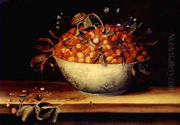 Stilleben Mit Schale Und Erdbeeren Oil Painting by Pieter Binoit