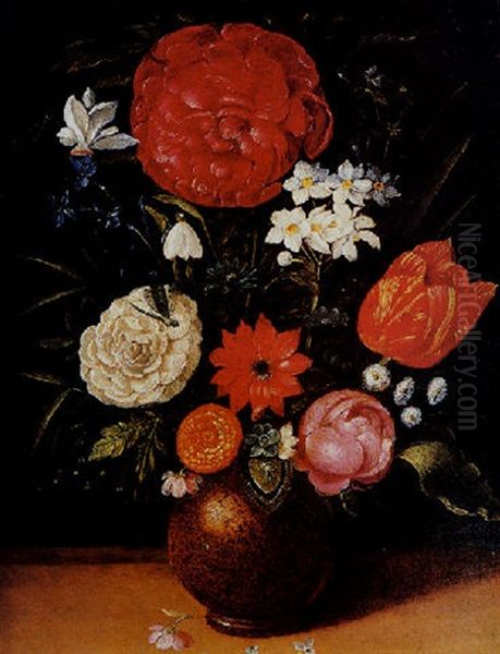 Vase De Fleurs Oil Painting by Pieter Binoit