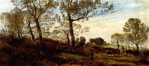 On The Common Near The New Forest Oil Painting by Downward Birch