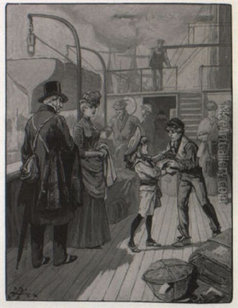 Dick Boards The Steamer To Bid Good-bye To Lord Fauntleroy Oil Painting by Reginald Bathurst Birch