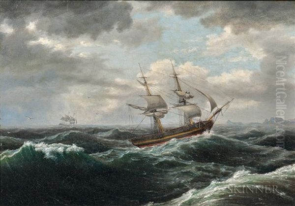 Brig In A Storm by Thomas Birch