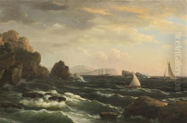 Off The Coast Oil Painting by Thomas Birch