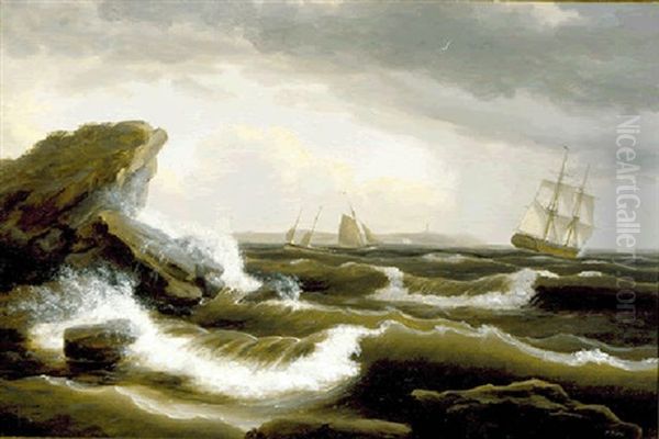 Off The Coast Of Maine Oil Painting by Thomas Birch