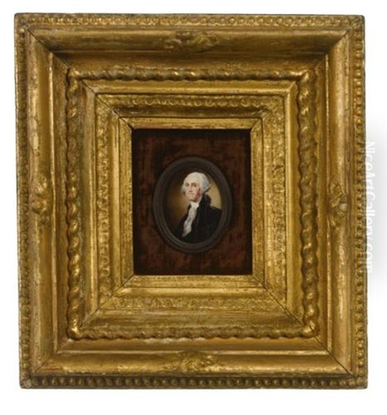 Portrait Of George Washington (after Gilbert Stuart) Oil Painting by William Russell Birch