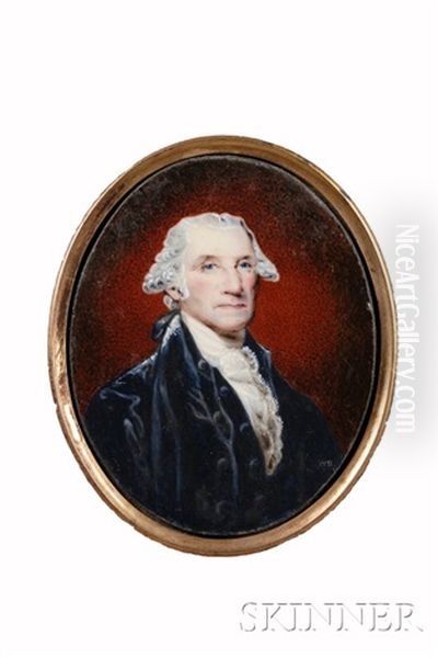 Portrait Of George Washington (after Gilbert Stuart) Oil Painting by William Russell Birch