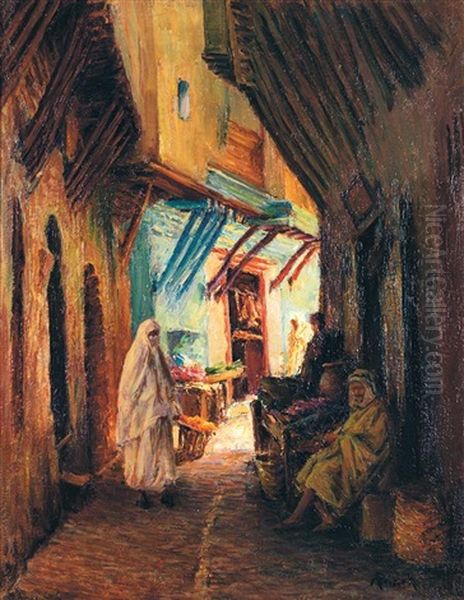 Dans La Casbah D'alger Oil Painting by Alphonse Birck