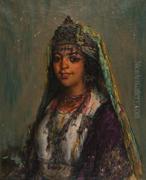 Orientale Aux Bijoux Oil Painting by Alphonse Birck