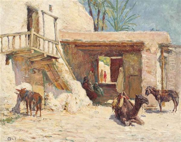 Resting In The Midday Sun Oil Painting by Alphonse Birck