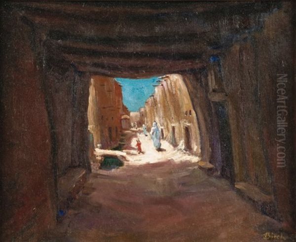 Promeneurs Dans La Kasbah Oil Painting by Alphonse Birck